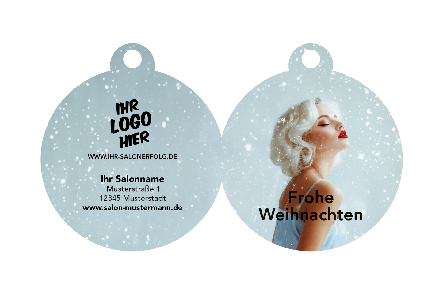 Außenseiten: Weihnachts-Coupon-Kugeln mit Individualisierbarem Gutschein