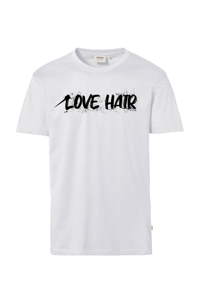 Weißes T-Shirt mit Aufdruck "Love Hair"