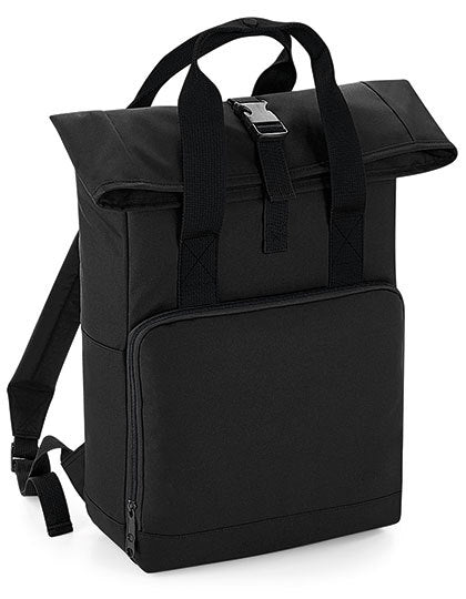 schwarzer Rolltop-Rucksack