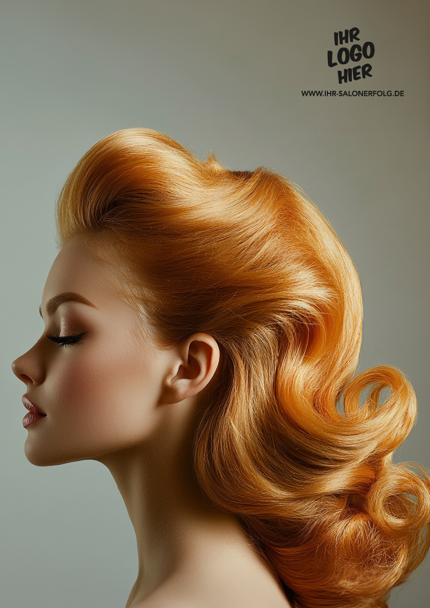 Motiv "gold": Model mit blond-rotem Haar, das im Licht golden glänzt