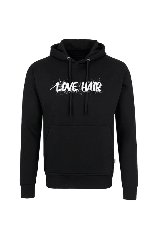 Schwarzer Hoody mit Aufdruck "Love Hair"